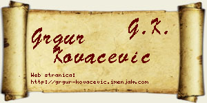 Grgur Kovačević vizit kartica